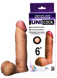 Насадка для страпона фаллической формы UNICOCK 6  - 18 см. - LOVETOY (А-Полимер) - купить с доставкой в Ногинске