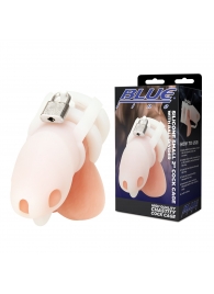 Белая клетка для пениса Silicone Small 2 in Cock Cage With Ball Divider - BlueLine - купить с доставкой в Ногинске