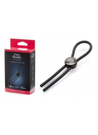 Тёмно-серое эрекционное кольцо с зажимом Again and Again Adjustable Cock Ring - Fifty Shades of Grey - в Ногинске купить с доставкой