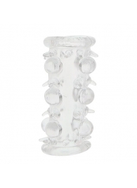 Прозрачная насадка на пенис с шипами и бугорками JELLY JOY LUST CLUSTER CLEAR - Dream Toys - в Ногинске купить с доставкой