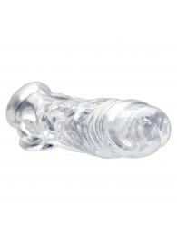 Прозрачная насадка для увеличения члена Realistic Clear Penis Enhancer and Ball Stretcher - 20,3 см. - XR Brands - в Ногинске купить с доставкой