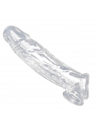 Прозрачная насадка для увеличения члена Realistic Clear Penis Enhancer and Ball Stretcher - 20,3 см. - XR Brands - в Ногинске купить с доставкой
