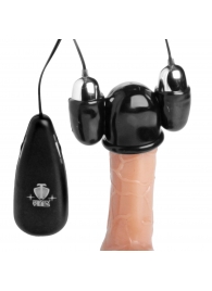 Черная стимулирующая насадка для головки полового члена Multi Speed Vibrating Penis Head Teaser - XR Brands - в Ногинске купить с доставкой