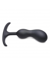 Черный массажер простаты с утяжелителями Premium Silicone Weighted Prostate Plug Medium - 16,3 см. - XR Brands - в Ногинске купить с доставкой