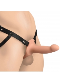 Телесный полый страпон на черных регулируемых ремешках 2’’ Erection Smooth Silicone Penis Sheath - XR Brands - купить с доставкой в Ногинске