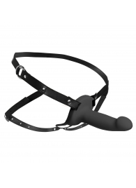 Черный полый страпон с вибрацией 2’’ Erection 28X Smooth Vibrating Silicone Penis Sheath - XR Brands - купить с доставкой в Ногинске