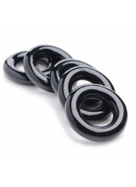 Комплект из 5 черных эрекционных колец для мошонки Ring Master Custom Ball Stretcher Kit - XR Brands - в Ногинске купить с доставкой