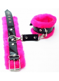 Оковы на ноги с розовым мехом BDSM Light - БДСМ Арсенал - купить с доставкой в Ногинске