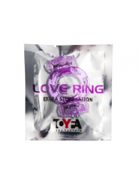 Фиолетовое виброкольцо с двумя вибропульками - Toyfa Basic - в Ногинске купить с доставкой