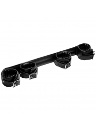 Черная распорка с манжетами для рук и ног Deluxe Rigid Spreader Bar - XR Brands - купить с доставкой в Ногинске