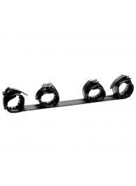 Черная распорка с манжетами для рук и ног Deluxe Rigid Spreader Bar - XR Brands - купить с доставкой в Ногинске