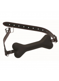 Черный кляп в форме косточки Hound Adjustable Dog Bone Gag - XR Brands - купить с доставкой в Ногинске
