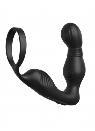 Черный вибростимулятор простаты с эрекционным кольцом Ass-Gasm Pro P-Spot Milker - Pipedream - в Ногинске купить с доставкой