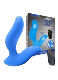 Синий вибромассажер простаты 3,5’’ Remote Control Curve P-spot Massager - 12 см. - Erokay - в Ногинске купить с доставкой
