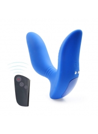 Синий вибромассажер простаты 3,5’’ Remote Control Curve P-spot Massager - 12 см. - Erokay - в Ногинске купить с доставкой