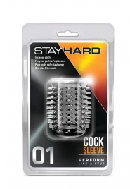 Прозрачная насадка с шипами STAY HARD COCK SLEEVE 01 CLEAR - Blush Novelties - в Ногинске купить с доставкой