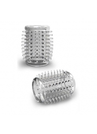 Прозрачная насадка с шипами STAY HARD COCK SLEEVE 01 CLEAR - Blush Novelties - в Ногинске купить с доставкой