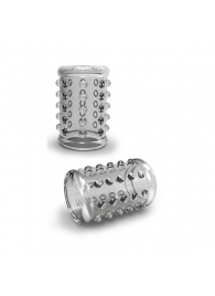 Прозрачная насадка на пенис с шишечками STAY HARD COCK SLEEVE 02 CLEAR - Blush Novelties - в Ногинске купить с доставкой
