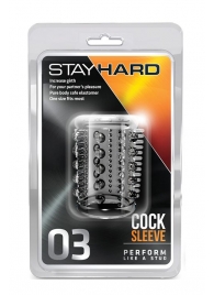 Прозрачная насадка с шипами и шишечками STAY HARD COCK SLEEVE 03 CLEAR - Blush Novelties - в Ногинске купить с доставкой