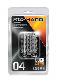 Прозрачная насадка с бороздками STAY HARD COCK SLEEVE 04 CLEAR - Blush Novelties - в Ногинске купить с доставкой