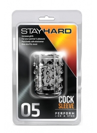 Прозрачная насадка с капельками STAY HARD COCK SLEEVE 05 CLEAR - Blush Novelties - в Ногинске купить с доставкой