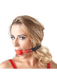 Силиконовый кляп-шар на чёрных ремешках Red Gag silicone - Orion - купить с доставкой в Ногинске