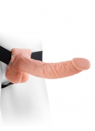Полый страпон телесного цвета Hollow Strap-On with Balls - 24 см. - Pipedream - купить с доставкой в Ногинске