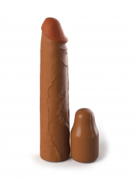 Коричневая насадка на член 2  Silicone X-tension - 20,3 см. - Pipedream - в Ногинске купить с доставкой