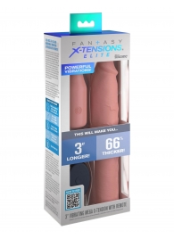 Телесная вибронасадка на член 3  Vibrating Mega X-tension with Remote - 22,9 см. - Pipedream - в Ногинске купить с доставкой