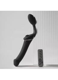 Черный безремневой вибрострапон Strap-On-Me Multi Orgasm Size XL - Strap-on-me - купить с доставкой в Ногинске