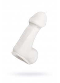 Белая свеча в форме пениса - 47 гр. - Pecado - купить с доставкой в Ногинске