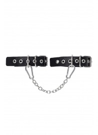 Черные оковы из одного ремешка с люверсами - Pecado - купить с доставкой в Ногинске