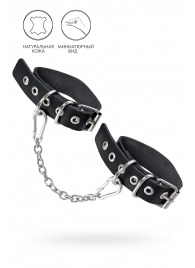 Черные оковы из одного ремешка с люверсами - Pecado - купить с доставкой в Ногинске