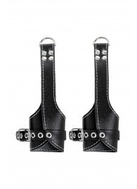 Черные подвесы с белой строчкой - Pecado - купить с доставкой в Ногинске