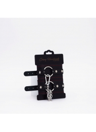 Черно-красные кожаные оковы - Crazy Handmade - купить с доставкой в Ногинске