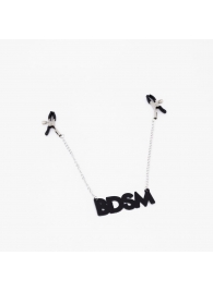 Зажимы на соски с кожаной подвеской BDSM - Crazy Handmade - купить с доставкой в Ногинске