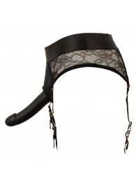 Черный женский страпон Strap-on Set: трусики и насадка - Orion - купить с доставкой в Ногинске