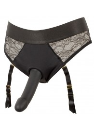 Черный женский страпон Strap-on Set: трусики и насадка - Orion - купить с доставкой в Ногинске