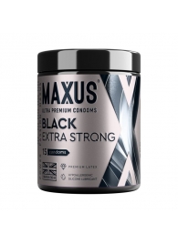 Черные утолщенные презервативы MAXUS Extra Strong с железным кейсом - 15 шт. - Maxus - купить с доставкой в Ногинске