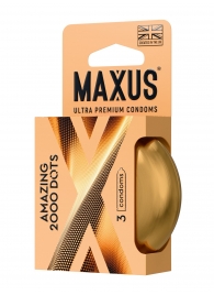 Точечные презервативы MAXUS 2000 Amazing Dots с железным кейсом - 3 шт. - Maxus - купить с доставкой в Ногинске