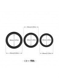 Набор из 3 черных эрекционных колец Stay Hard - Boys of Toys - в Ногинске купить с доставкой