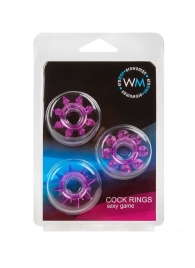 Набор из 3 лиловых эрекционных колец различной формы - Erowoman-Eroman - в Ногинске купить с доставкой