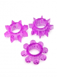 Набор из 3 лиловых эрекционных колец различной формы - Erowoman-Eroman - в Ногинске купить с доставкой