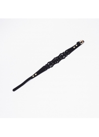 Черный ажурный чокер с золотистой фурнитурой - Crazy Handmade - купить с доставкой в Ногинске