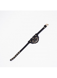 Черный чокер с клепками и золотистой фурнитурой - Crazy Handmade - купить с доставкой в Ногинске