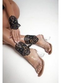 Черный фигурные оковы с золотистой фурнитурой - Crazy Handmade - купить с доставкой в Ногинске