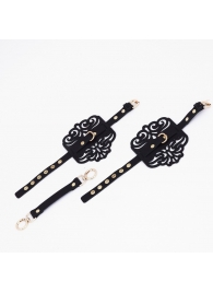 Черный фигурные оковы с золотистой фурнитурой - Crazy Handmade - купить с доставкой в Ногинске