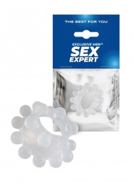 Эластичное эрекционное кольцо с двумя рядами шариков - Sex Expert - в Ногинске купить с доставкой