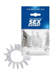 Эластичное эрекционное кольцо с шариками и лучами - Sex Expert - в Ногинске купить с доставкой