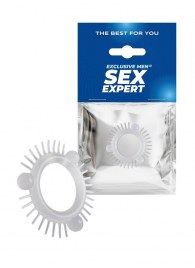 Эластичное эрекционное кольцо с 3 шариками и шипами - Sex Expert - в Ногинске купить с доставкой
